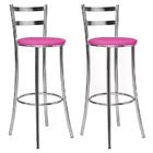 Kit 02 Banquetas Alta Bento Cromado Bq12c Corano Rosa Hks Mil