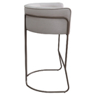 Kit 02 Banquetas Alta Com Encosto Betina Base Chocolate Linho