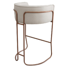 Kit 02 Banquetas Alta Com Encosto Betina Base Cobre Poliéster