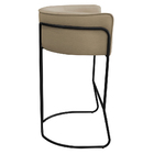 Kit 02 Banquetas Alta Com Encosto Betina Base Preto Linho Beg