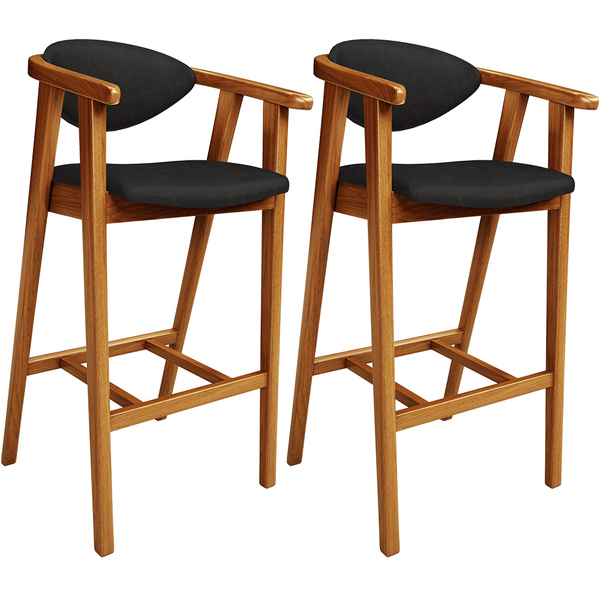 Kit 02 Banquetas Alta Cozinha Bancada Bar Sala De Jantar Fixa