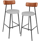 Kit 02 Banquetas Alta Cozinha Sala Jantar Aço Milão L02 Courí