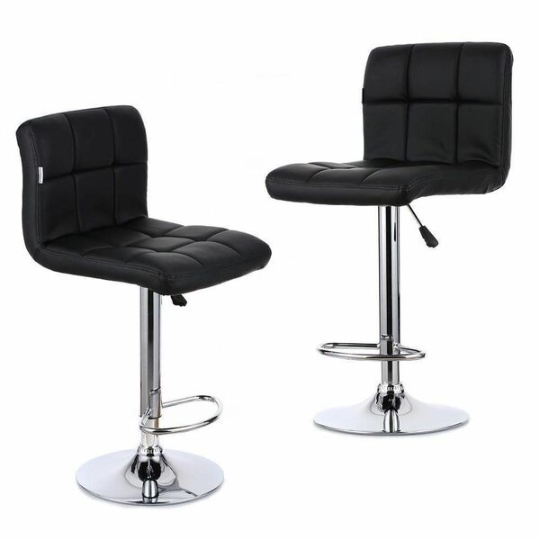 Kit 02 Banquetas Alta Estofada Para Cozinha Vox F03 Preto - L