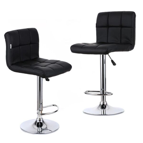 Kit 02 Banquetas Alta Estofada Para Cozinha Vox F03 Preto - L