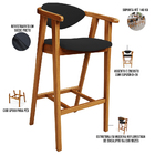 Kit 02 Banquetas Alta Para Cozinha Bancada Bar Sala De Jantar