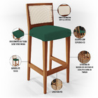 Kit 02 Banquetas Alta Para Cozinha Encosto Em Tela Branco Zio