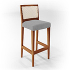 Kit 02 Banquetas Alta Para Cozinha Encosto Em Tela Branco Zio