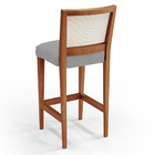 Kit 02 Banquetas Alta Para Cozinha Encosto Em Tela Branco Zio