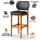 Kit 02 Banquetas Alta Para Cozinha Madeira Fixa Betta L02 Imb