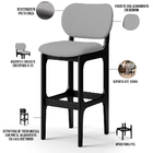 Kit 02 Banquetas Alta Para Cozinha Madeira Fixa Betta L02 Pre