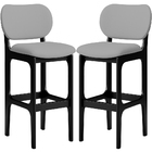 Kit 02 Banquetas Alta Para Cozinha Madeira Fixa Betta L02 Pre