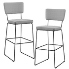 Kit 02 Banquetas Alta Para Cozinha Sala De Jantar Base Aço Fi