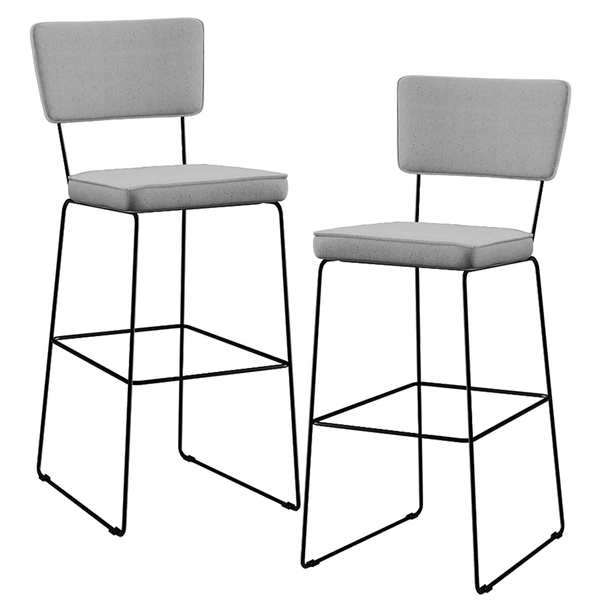 Kit 02 Banquetas Alta Para Cozinha Sala De Jantar Base Aço Fi