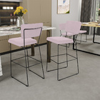 Kit 02 Banquetas Alta Para Cozinha Sala De Jantar Base Em Aço