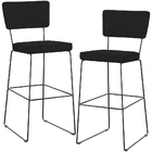 Kit 02 Banquetas Alta Para Cozinha Sala De Jantar Base Em Aço