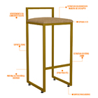 Kit 02 Banquetas Alta Para Cozinha Sala De Jantar Hanna L02 D