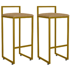 Kit 02 Banquetas Alta Para Cozinha Sala De Jantar Hanna L02 D