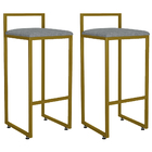 Kit 02 Banquetas Alta Para Cozinha Sala De Jantar Hanna L02 D