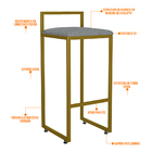 Kit 02 Banquetas Alta Para Cozinha Sala De Jantar Hanna L02 D