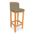 Kit 02 Banquetas Alta Rubi Veludo Capuccino Base Fixa De Made