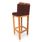 Kit 02 Banquetas Alta Rubi Veludo Marsala Base Fixa De Madeir