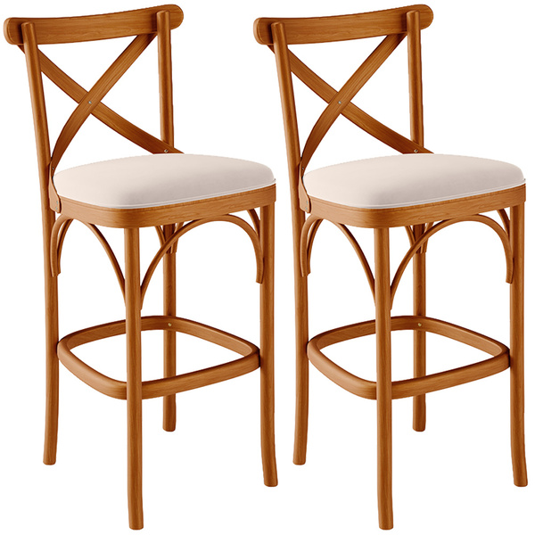 Kit 02 Banquetas Altas Cozinha Bancada Bar Sala De Jantar Est