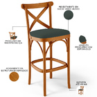 Kit 02 Banquetas Altas Cozinha Bancada Bar Sala Jantar Estofa