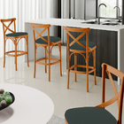 Kit 02 Banquetas Altas Cozinha Bancada Bar Sala Jantar Estofa