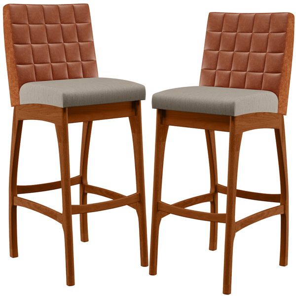 Kit 02 Banquetas Altas Cozinha Sala De Jantar Fixa Mila L02 C