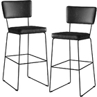 Kit 02 Banquetas Altas Cozinha Sala Jantar Base Em Aço Fixa A