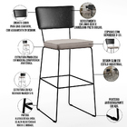 Kit 02 Banquetas Altas Cozinha Sala Jantar Fixa Allana L02 Co