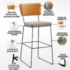 Kit 02 Banquetas Altas Cozinha Sala Jantar Fixa Allana L02 Co