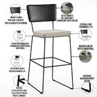 Kit 02 Banquetas Altas Cozinha Sala Jantar Fixa Allana L02 Co