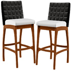 Kit 02 Banquetas Altas Cozinha Sala Jantar Fixa Mila L02 Cour