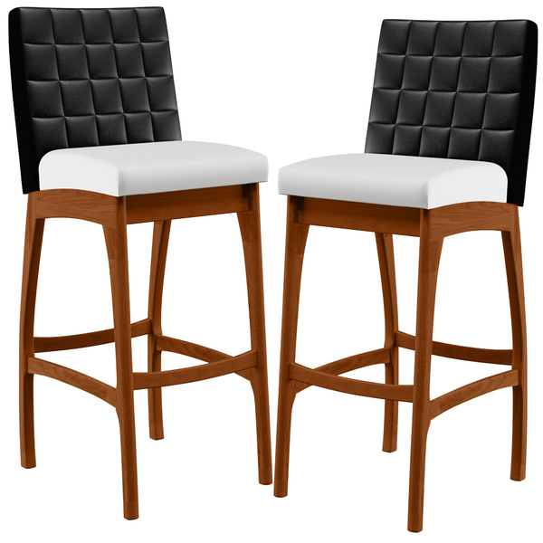 Kit 02 Banquetas Altas Cozinha Sala Jantar Fixa Mila L02 Cour