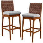 Kit 02 Banquetas Altas Cozinha Sala Jantar Fixa Mila L02 Cour