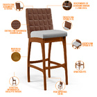 Kit 02 Banquetas Altas Cozinha Sala Jantar Fixa Mila L02 Cour