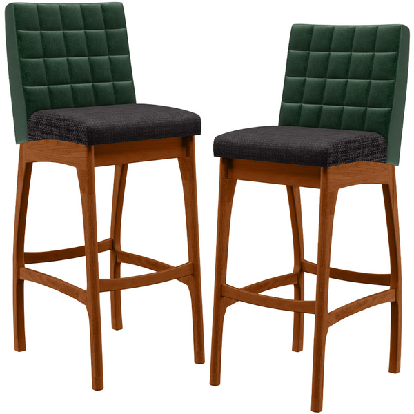 Kit 02 Banquetas Altas Cozinha Sala Jantar Fixa Mila L02 Fact