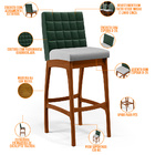 Kit 02 Banquetas Altas Cozinha Sala Jantar Fixa Mila L02 Fact