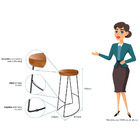 Kit 02 Banquetas Altas Industrial Para Cozinha Sala De Jantar