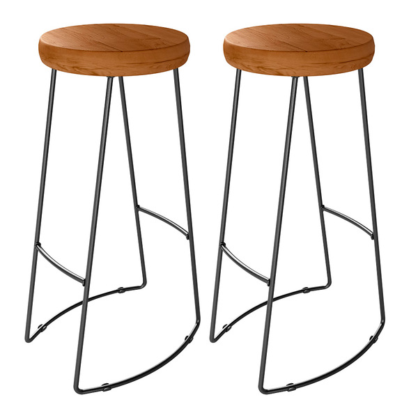 Kit 02 Banquetas Altas Industrial Para Cozinha Sala De Jantar