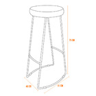 Kit 02 Banquetas Altas Industrial Para Cozinha Sala De Jantar