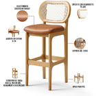 Kit 02 Banquetas Altas Para Cozinha Bancada Sala Tela Betta F