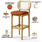 Kit 02 Banquetas Altas Para Cozinha Bancada Sala Tela Betta F