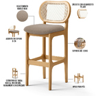 Kit 02 Banquetas Altas Para Cozinha Bancada Sala Tela Betta F