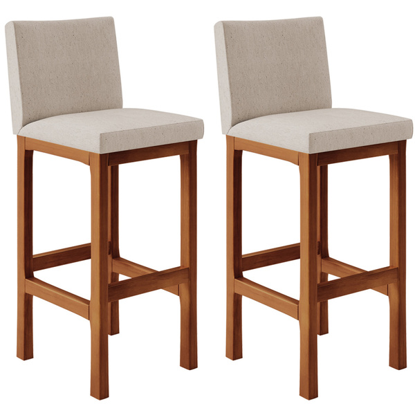 Kit 02 Banquetas Altas Para Cozinha Sala De Jantar Fixa Alya