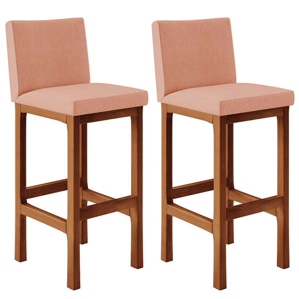 Kit 02 Banquetas Altas Para Cozinha Sala De Jantar Fixa Alya