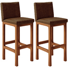 Kit 02 Banquetas Altas Para Cozinha Sala De Jantar Fixa Alya