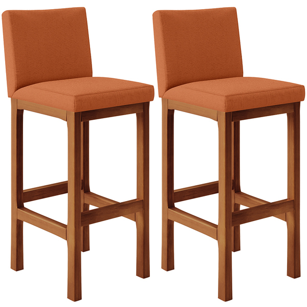 Kit 02 Banquetas Altas Para Cozinha Sala De Jantar Fixa Alya