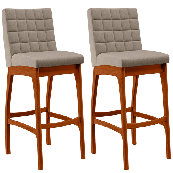 Kit 02 Banquetas Altas Para Cozinha Sala De Jantar Fixa Mila